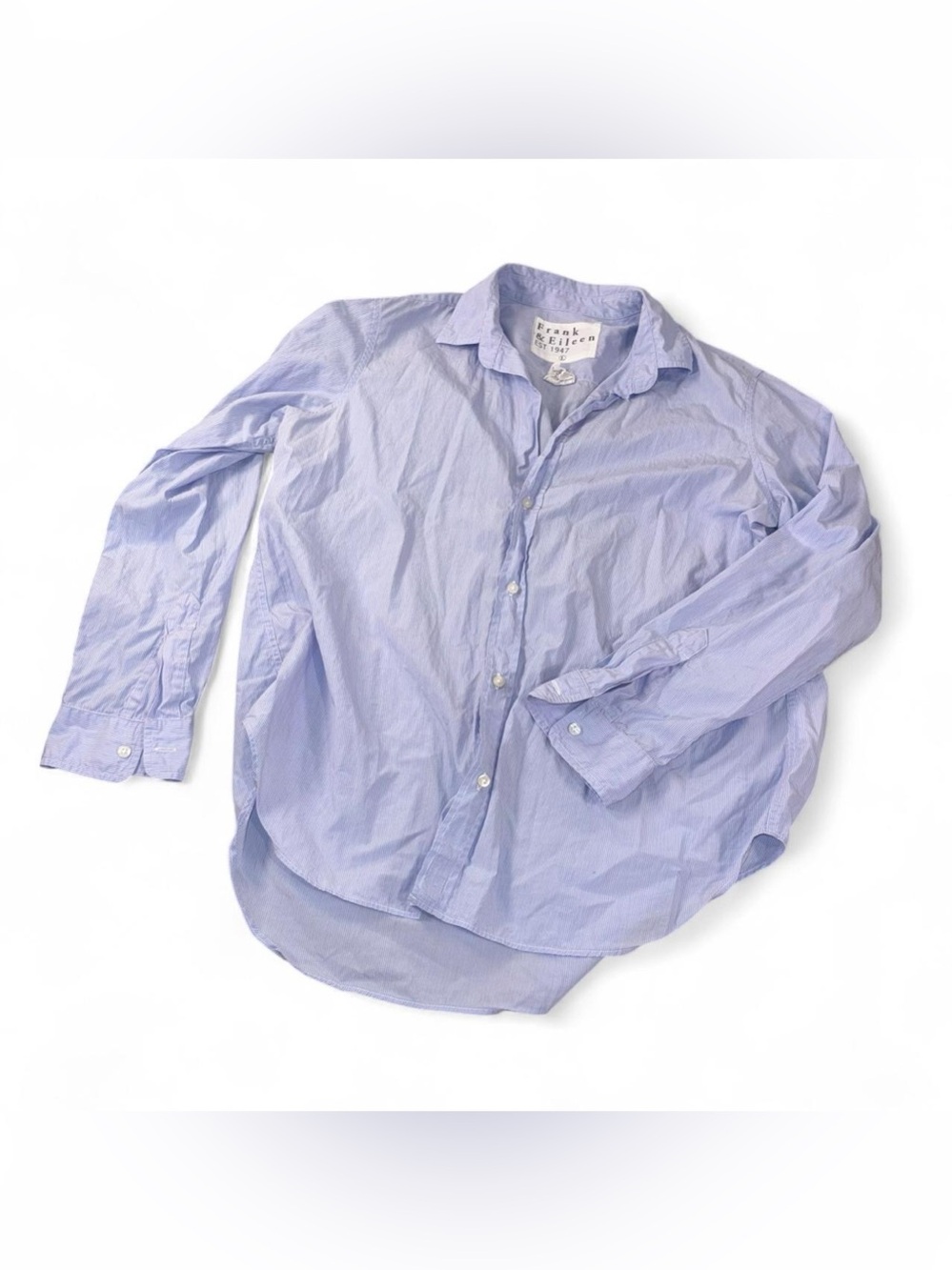 Frank & Eileen Blue Pinstripe Button Down Shirt – Size L